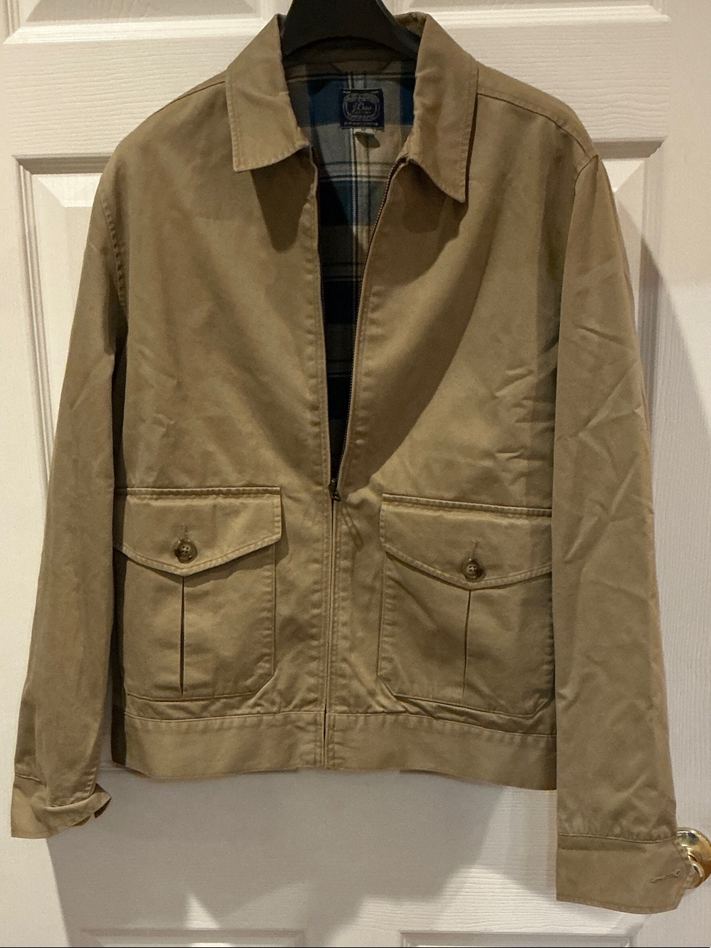 J. Crew Zip-Front Lined (Plaid) Chino Windbreaker